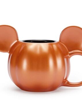 New- Cute Ear-Shaped Pumpkin Mug in Metallic Orange